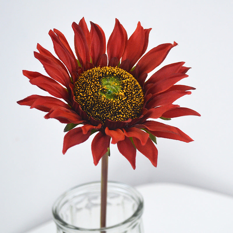 18 Inch Artificial Sunflower Stem Silk Flowers 1 Pc Yellow Bulk Arrangement