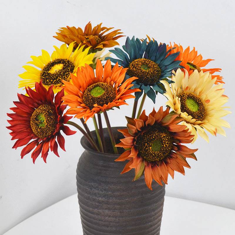 18 Inch Artificial Sunflower Stem Silk Flowers 1 Pc Yellow Bulk Arrangement