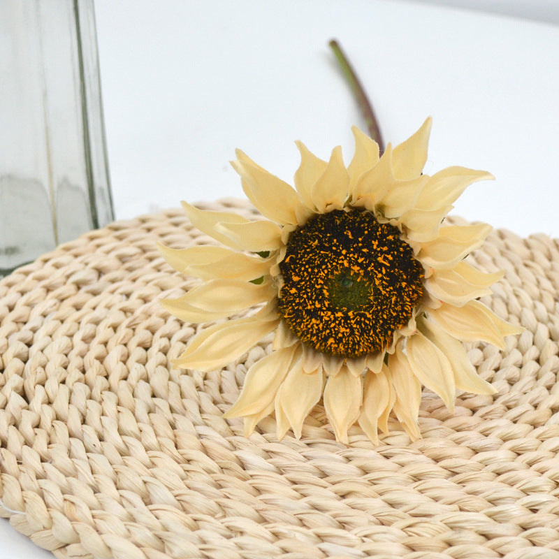 18 Inch Artificial Sunflower Stem Silk Flowers 1 Pc Yellow Bulk Arrangement