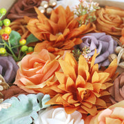 Artificial Flowers Orange Bulk 50 Pcs 12 Inch Faux Silk Wedding Craft Stems