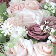Artificial Flowers Bulk 50 Pcs Dusty Purple Silk Wedding Faux Flowers for Crafts