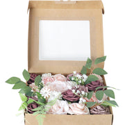 Artificial Flowers Bulk 50 Pcs Dusty Purple Silk Wedding Faux Flowers for Crafts