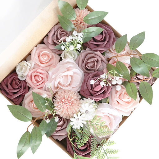 Artificial Flowers Bulk 50 Pcs Dusty Purple Silk Wedding Faux Flowers for Crafts