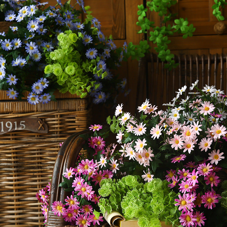 Artificial Wildflower Daisy Bush Bouquet 10 Pcs Spring Silk Flowers Bulk Arrangement