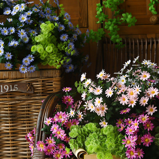 Artificial Wildflower Daisy Bush Bouquet 10 Pcs Spring Silk Flowers Bulk Arrangement