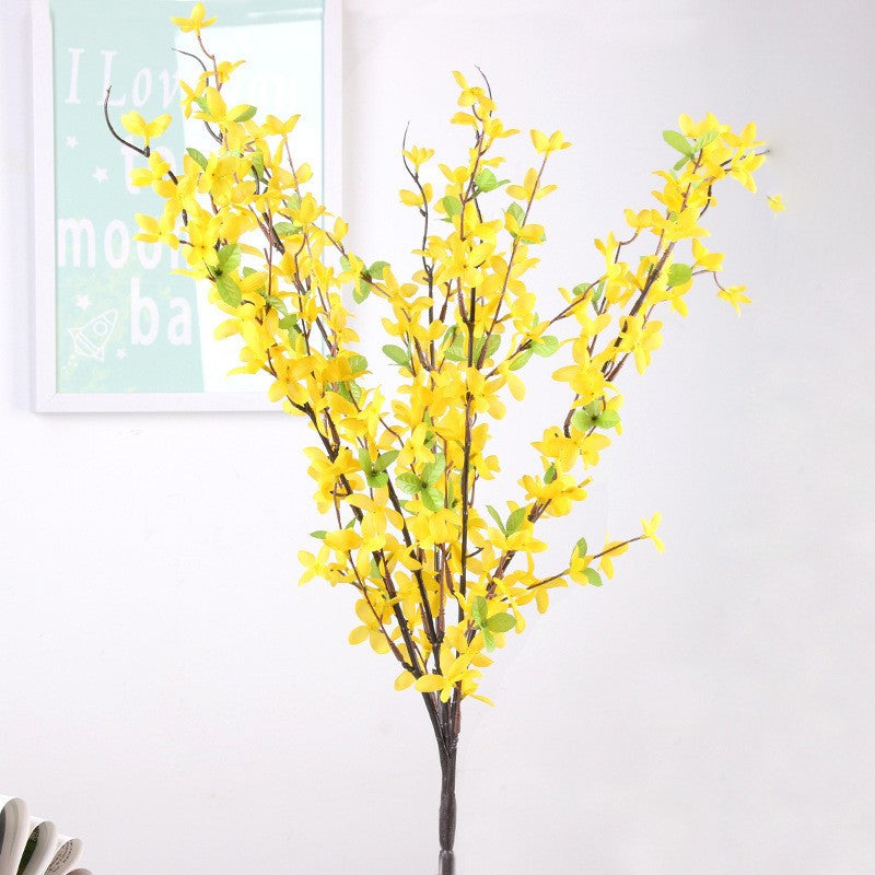 Yellow Primrose Artificial Flower Stems, 10 Pcs, 12 Inch Silk Bush Bouquet