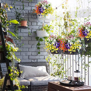8 Bundles Artificial UV Resistant Plastic Flowers for Outdoors Garden Wedding Farmhouse Decor