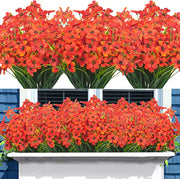 10 Pcs UV Resistant Faux Flowers for Outdoors Bulk Artificial Silk Flowers