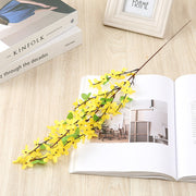 Artificial Forsythia Flower Stems, 10 Pcs, 18 Inch, Yellow Silk Faux Flowers for Decoration