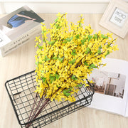 Artificial Forsythia Flower Stems, 10 Pcs, 18 Inch, Yellow Silk Faux Flowers for Decoration