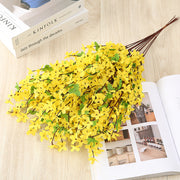 Artificial Forsythia Flower Stems, 10 Pcs, 18 Inch, Yellow Silk Faux Flowers for Decoration