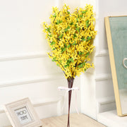 Artificial Forsythia Flower Stems, 10 Pcs, 18 Inch, Yellow Silk Faux Flowers for Decoration