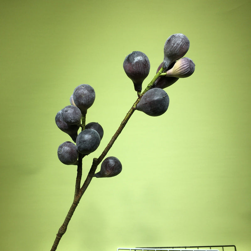 24 Inch Artificial Fig Fruit Branches Stems Bulk 10 Pcs Silk Green