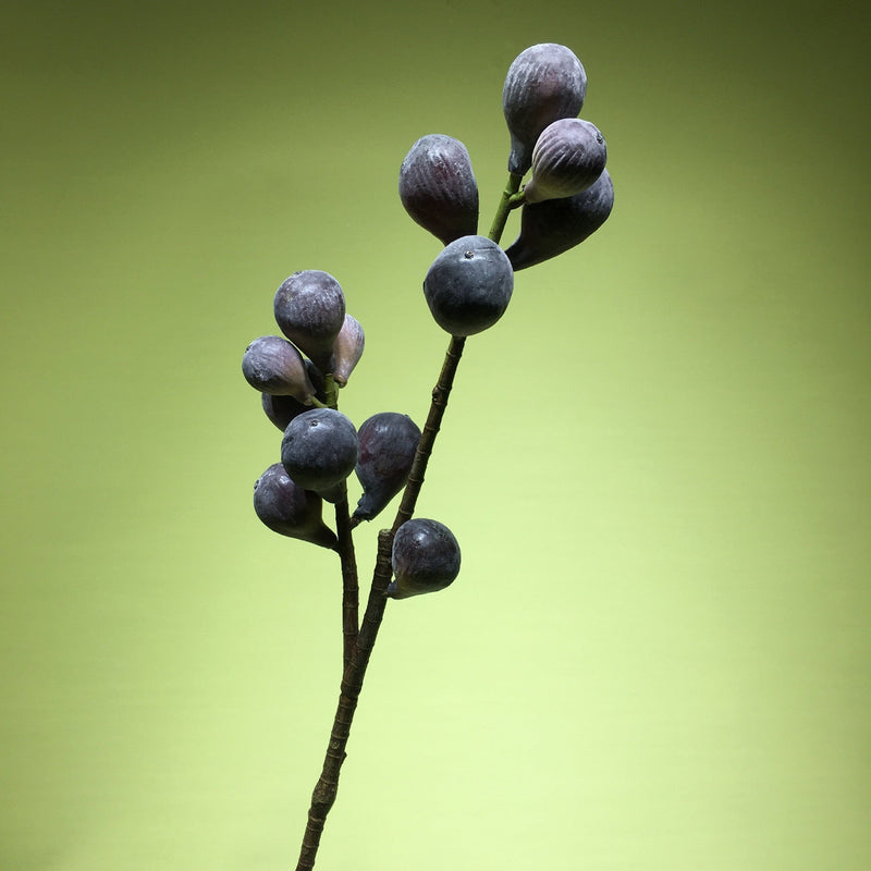 24 Inch Artificial Fig Fruit Branches Stems Bulk 10 Pcs Silk Green