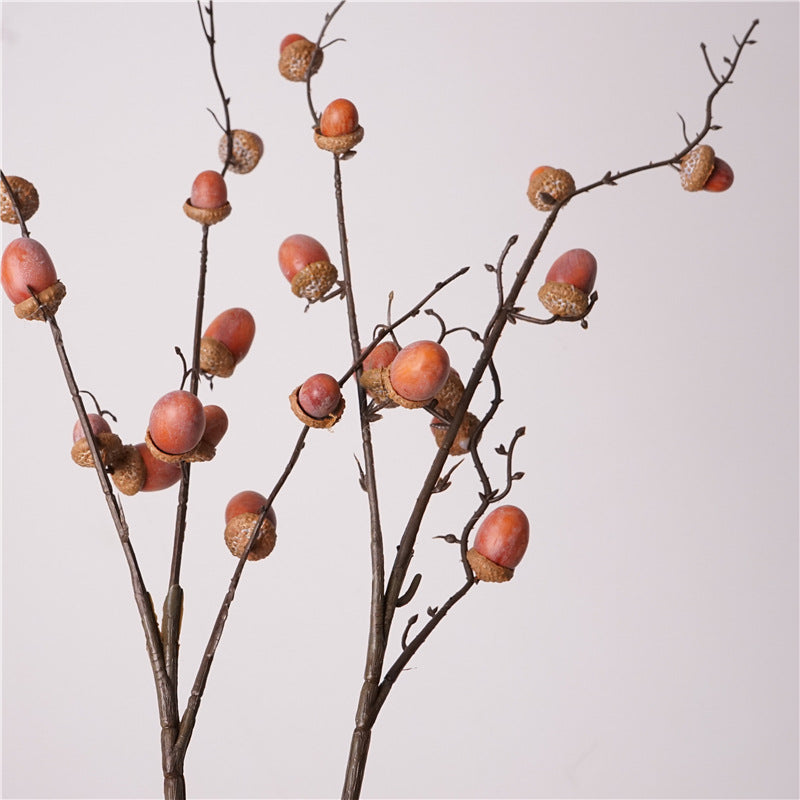 29 Inch Artificial Acorn Fruit Branches Stems - 6 Pcs Realistic Fall Winter Centerpiece Decor