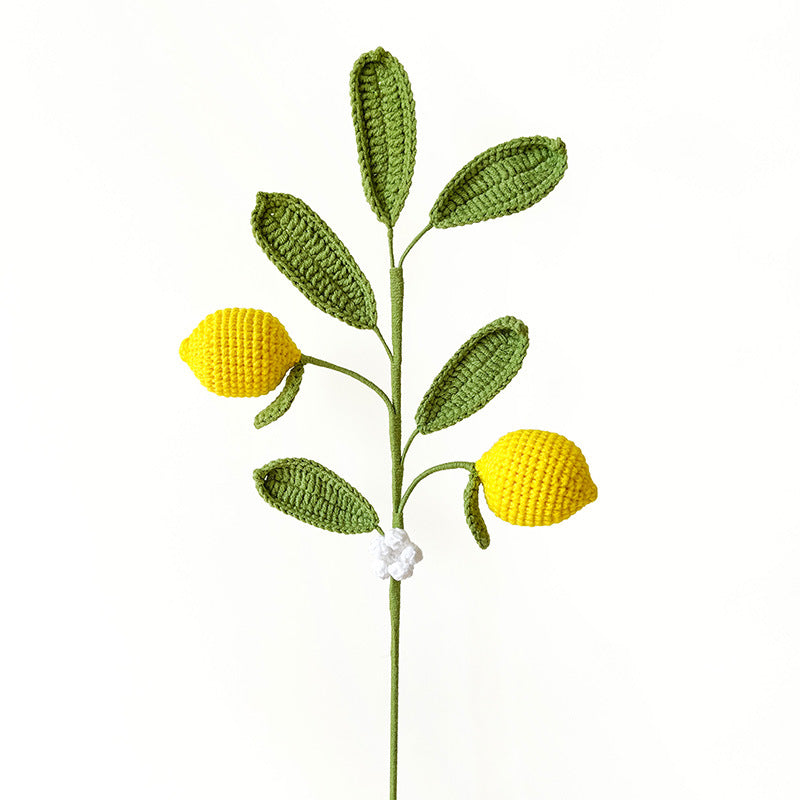 Artificial Fruit Stems Bulk Set, Handmade Knitting Crochet Craft Supplies, Wholesale Quantity