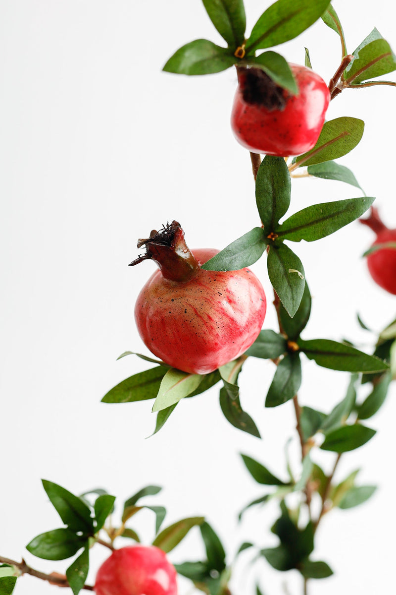 Artificial Pomegranate Branches 37 Inch 10 Pcs Bulk Silk Fruit Stems