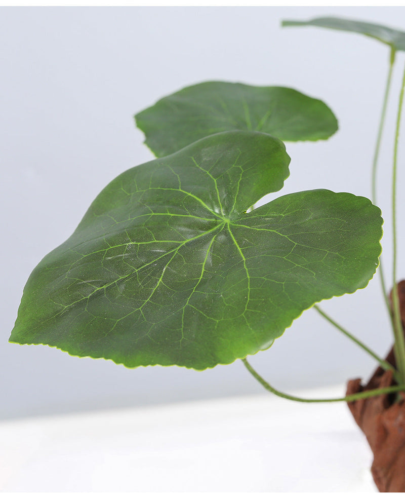 14 Inch Artificial Galax Plant Foliage Greenery 10 Pcs Bulk Stephania Begonia Erythrophylla Leaves