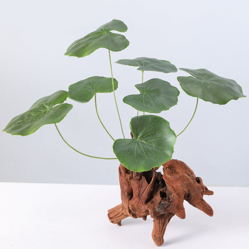 14 Inch Artificial Galax Plant Foliage Greenery 10 Pcs Bulk Stephania Begonia Erythrophylla Leaves