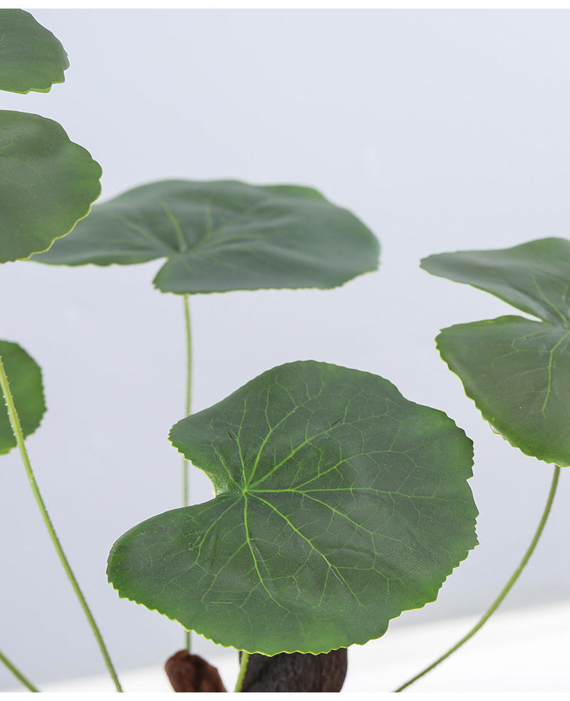 14 Inch Artificial Galax Plant Foliage Greenery 10 Pcs Bulk Stephania Begonia Erythrophylla Leaves