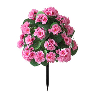 Artificial Geranium Flowers UV & Water Resistant with Spike  for Indoor Outdoor Wedding Front Door Porch Garden Backyard Garden