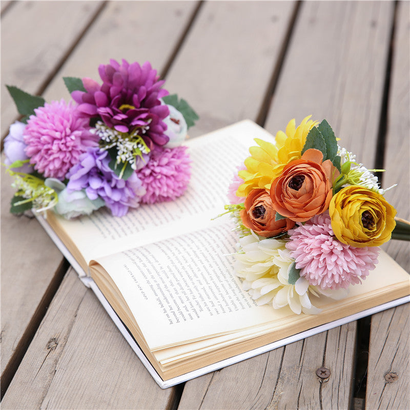 Artificial Flowers Mum Bouquet 7 Styles Mixed Colors Silk 7 Stems