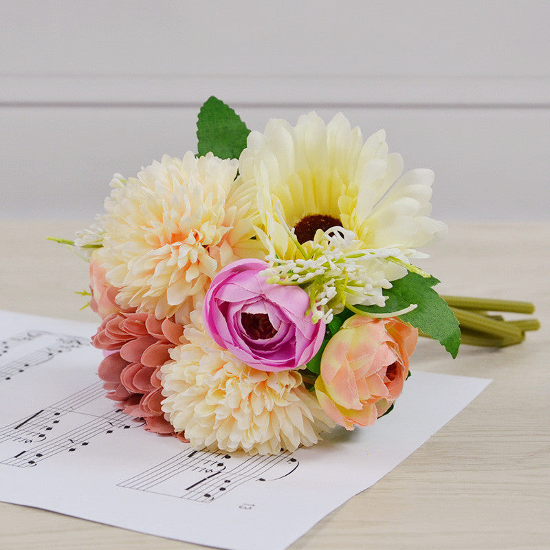 Artificial Flowers Mum Bouquet 7 Styles Mixed Colors Silk 7 Stems