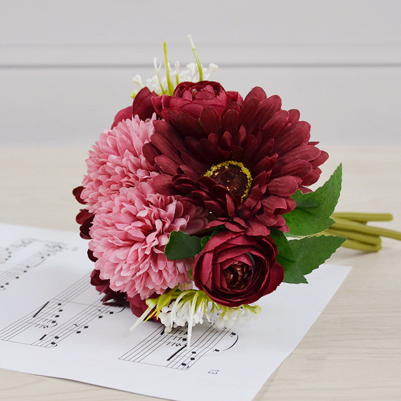 Artificial Flowers Mum Bouquet 7 Styles Mixed Colors Silk 7 Stems