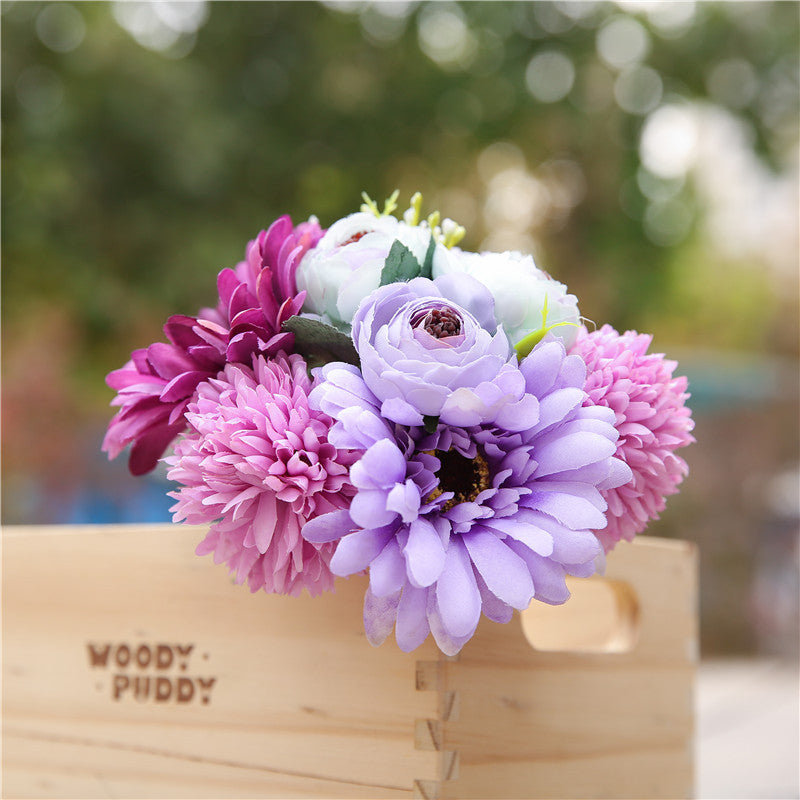 Artificial Flowers Mum Bouquet 7 Styles Mixed Colors Silk 7 Stems