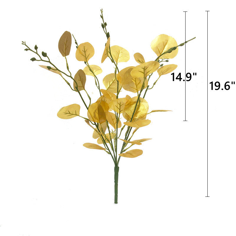 Artificial Golden Palm Leaves 20 Pcs 12 Inch Realistic Tropical Silk Leaf Decorations for Balloon Garland Wedding Birthday Party