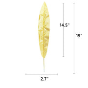 Artificial Golden Palm Leaves 20 Pcs 12 Inch Realistic Tropical Silk Leaf Decorations for Balloon Garland Wedding Birthday Party