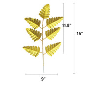 Artificial Golden Palm Leaves 20 Pcs 12 Inch Realistic Tropical Silk Leaf Decorations for Balloon Garland Wedding Birthday Party