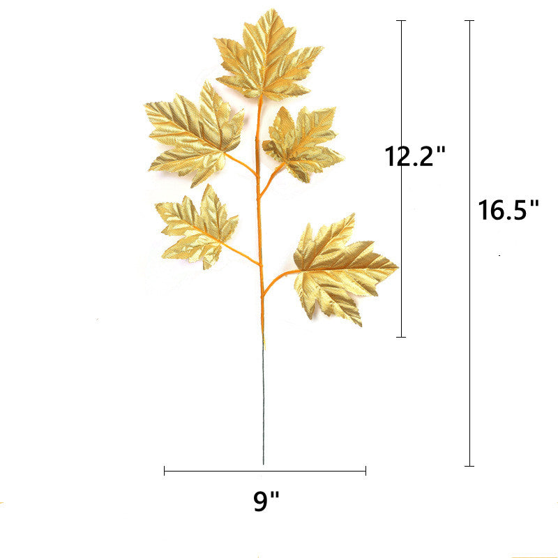 Artificial Golden Palm Leaves 20 Pcs 12 Inch Realistic Tropical Silk Leaf Decorations for Balloon Garland Wedding Birthday Party