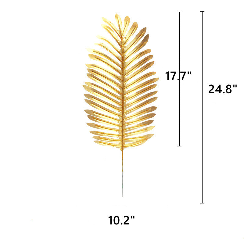 Artificial Golden Palm Leaves 20 Pcs 12 Inch Realistic Tropical Silk Leaf Decorations for Balloon Garland Wedding Birthday Party