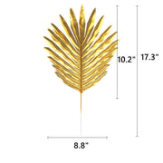 Artificial Golden Palm Leaves 20 Pcs 12 Inch Realistic Tropical Silk Leaf Decorations for Balloon Garland Wedding Birthday Party