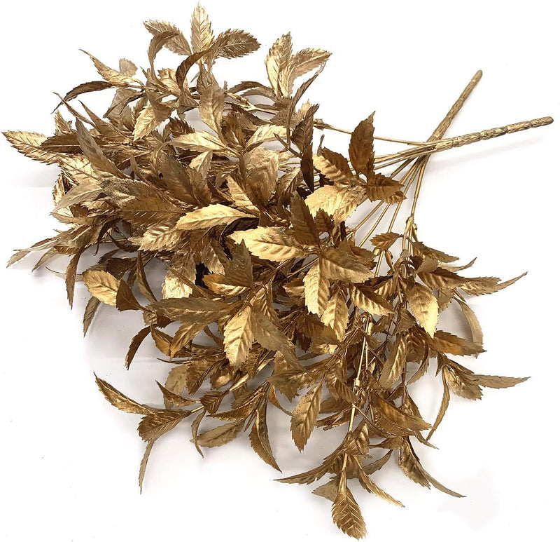 2 Pcs Artificial Gold Bush Grass Faux Shrubs for Indoor Outdoor Garden Wedding Table Planter Filler