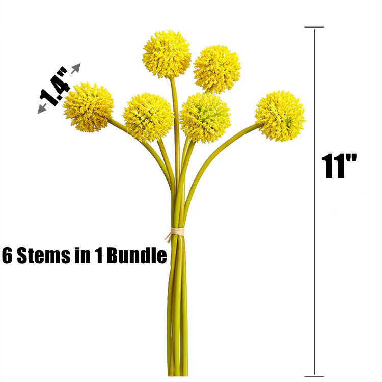 11 Inch Artificial Golden Ball Stems Bouquet, 10 Pcs Bulk Bundle for Autumn Decoration