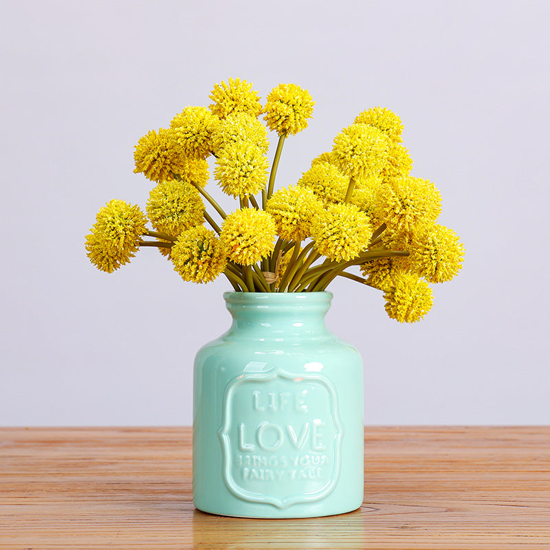 11 Inch Artificial Golden Ball Stems Bouquet, 10 Pcs Bulk Bundle for Autumn Decoration
