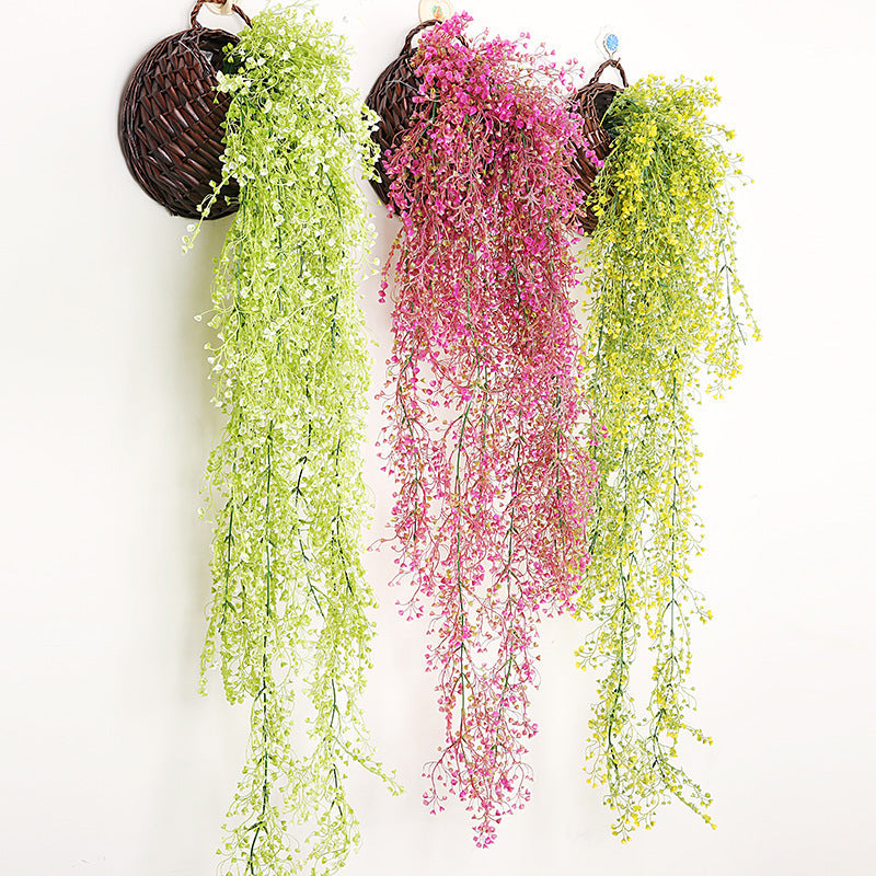 Artificial Golden Ball Willow Hanging Faux Flower Vine, 6 Ft, Bulk Quantity, Silk