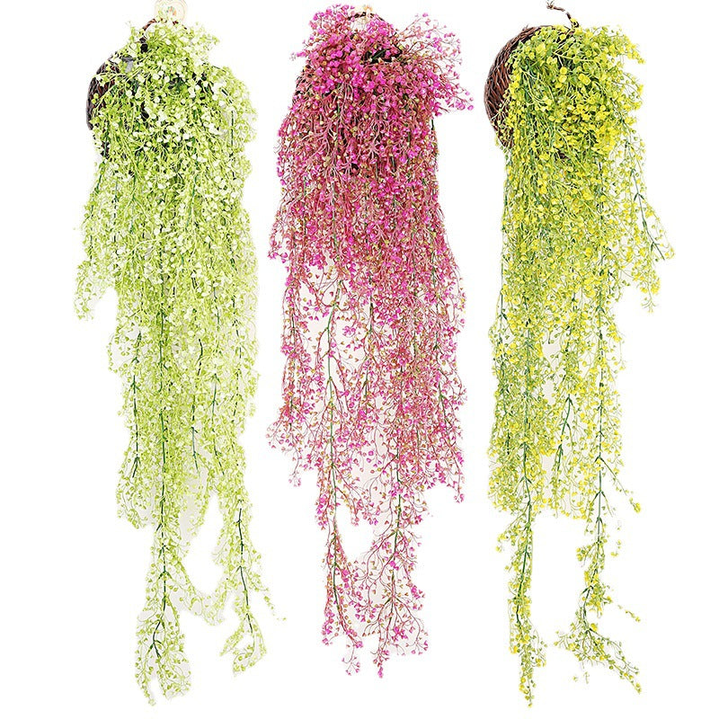 Artificial Golden Ball Willow Hanging Faux Flower Vine, 6 Ft, Bulk Quantity, Silk