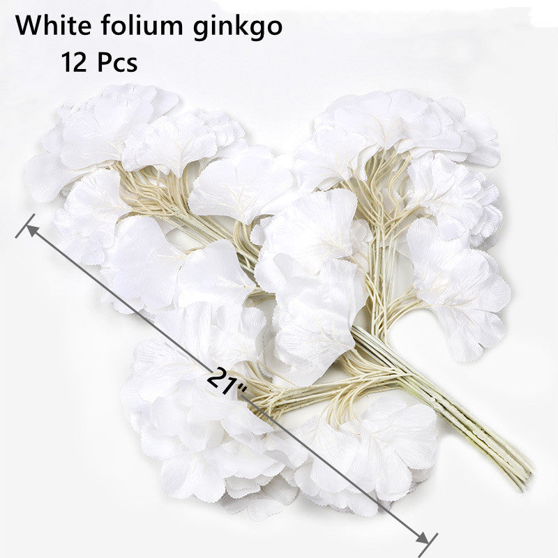 12 Inch 12 Pcs Artificial Golden Greenery Leaves Bulk for Crafts DIY