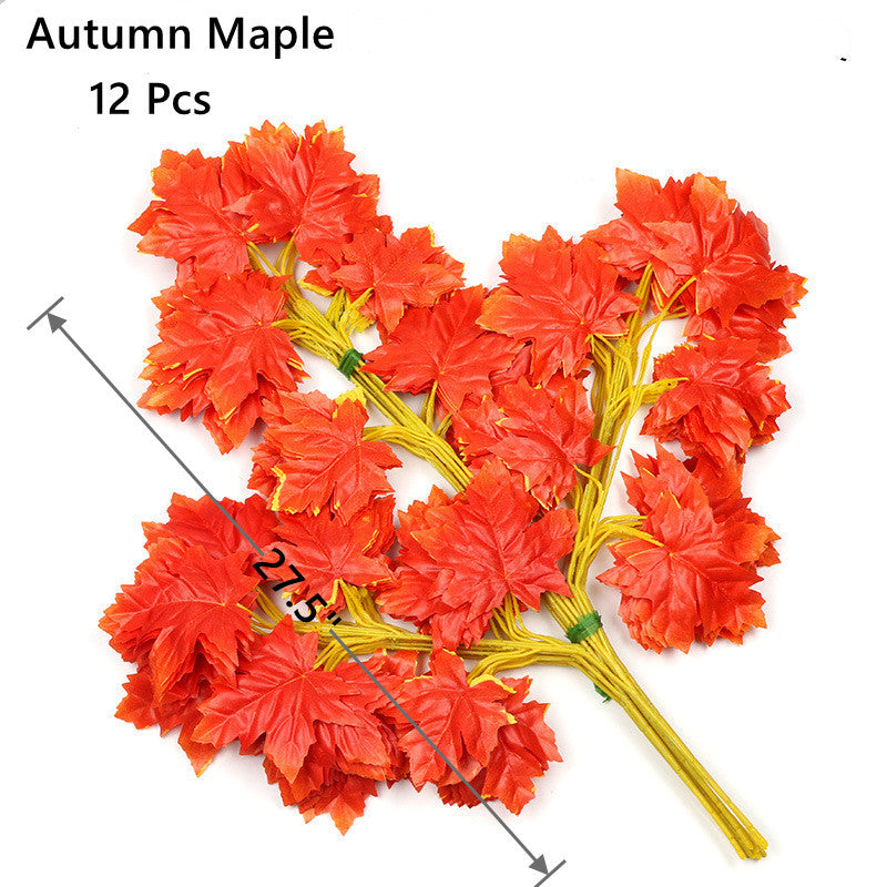 12 Inch 12 Pcs Artificial Golden Greenery Leaves Bulk for Crafts DIY
