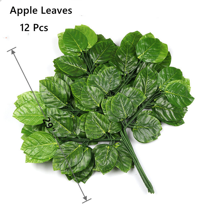 12 Inch 12 Pcs Artificial Golden Greenery Leaves Bulk for Crafts DIY