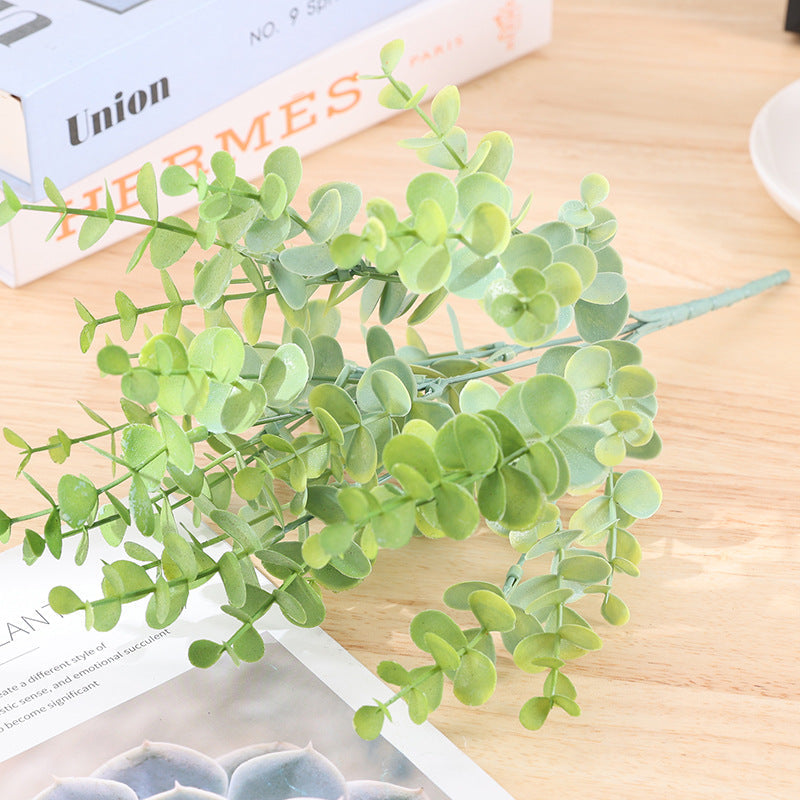 15 Inch Artificial Eucalyptus Bushes Bulk Quantity Silk Green Foliage