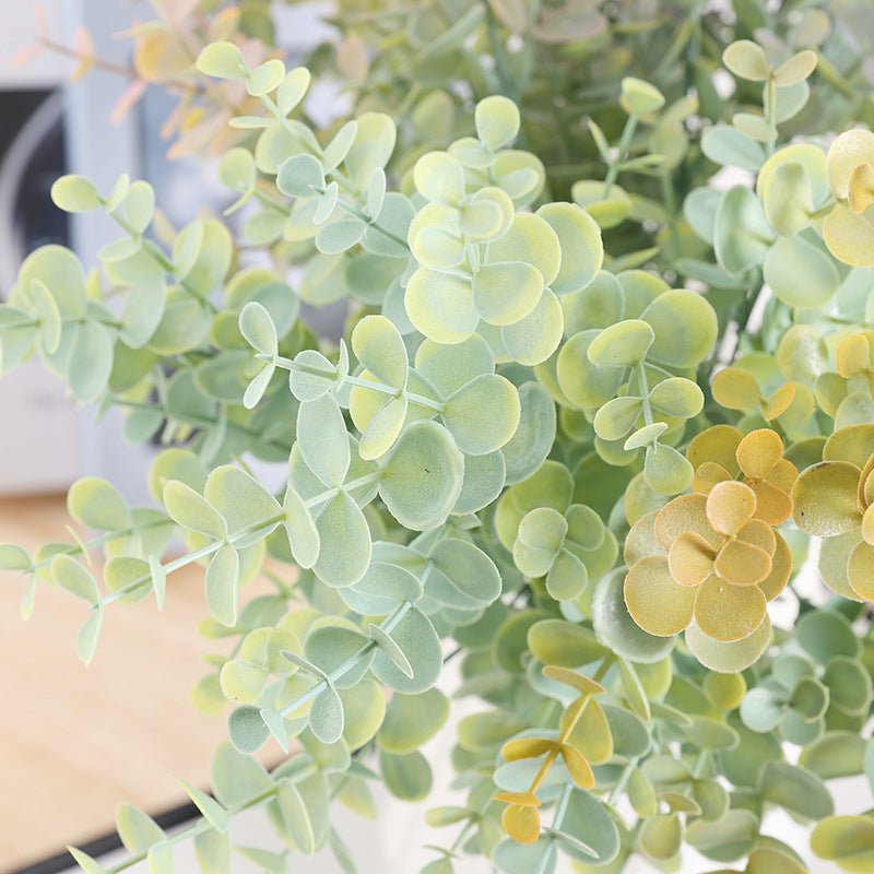 15 Inch Artificial Eucalyptus Bushes Bulk Quantity Silk Green Foliage