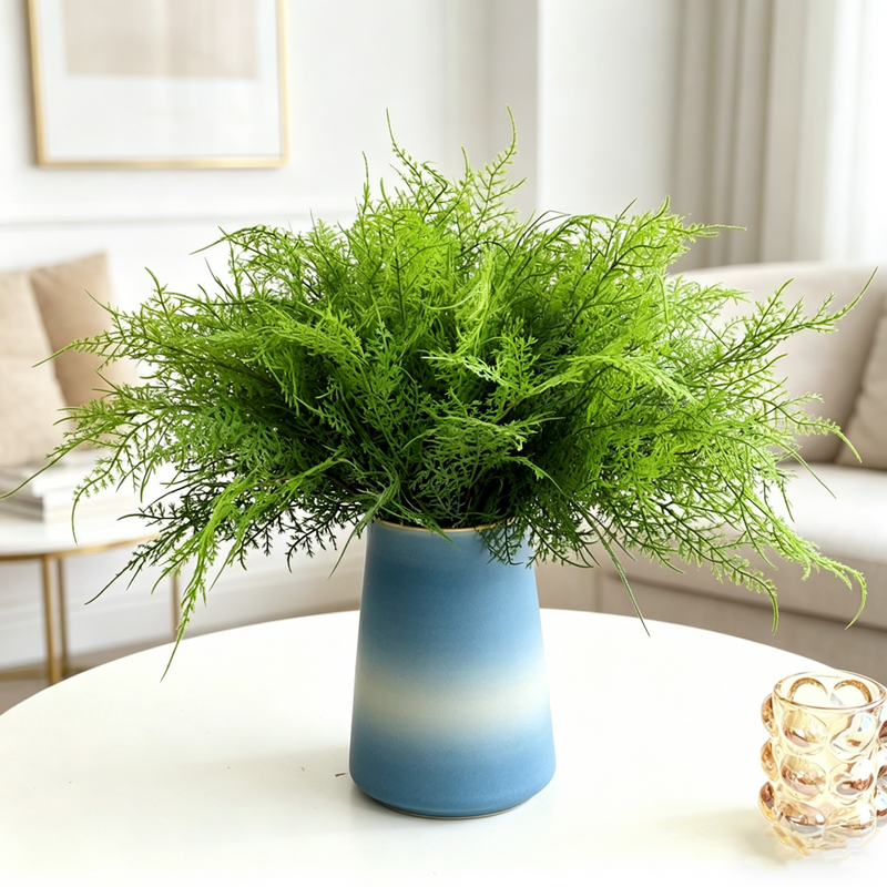 16 Inch Real Touch Asparagus Bush Artificial Greenery Lifelike Indoor Plant