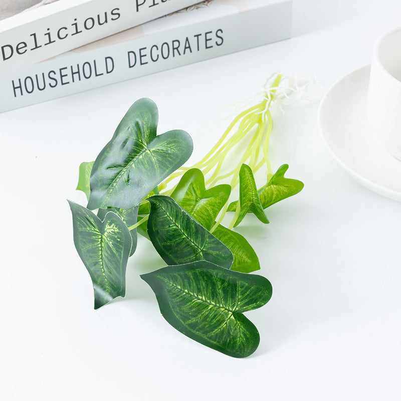 9.8 Inch Artificial Greenery Plant Stems Picks for Fish Tank Aquarium Vase, 10 Pcs