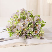 September Birth Flower Morning Glory Artificial Bouquet, 6 Stems, Silk