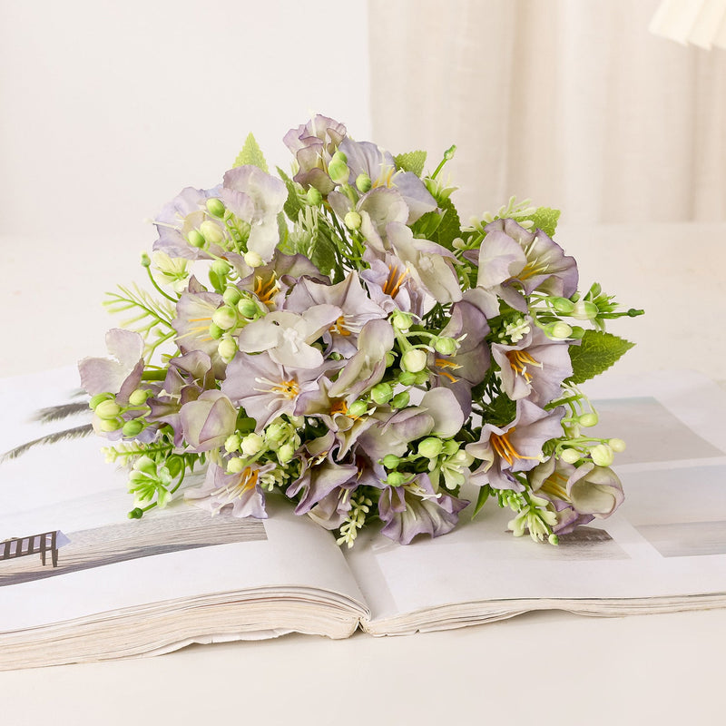 September Birth Flower Morning Glory Artificial Bouquet, 6 Stems, Silk
