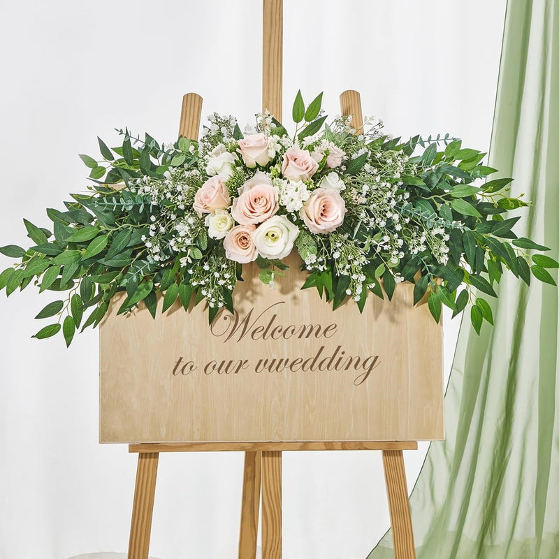 Artificial Greenery Stems 20 Pcs Silk Green Leaves Branches for DIY Wedding Arch Bouquet Vase Filler Table Centerpieces